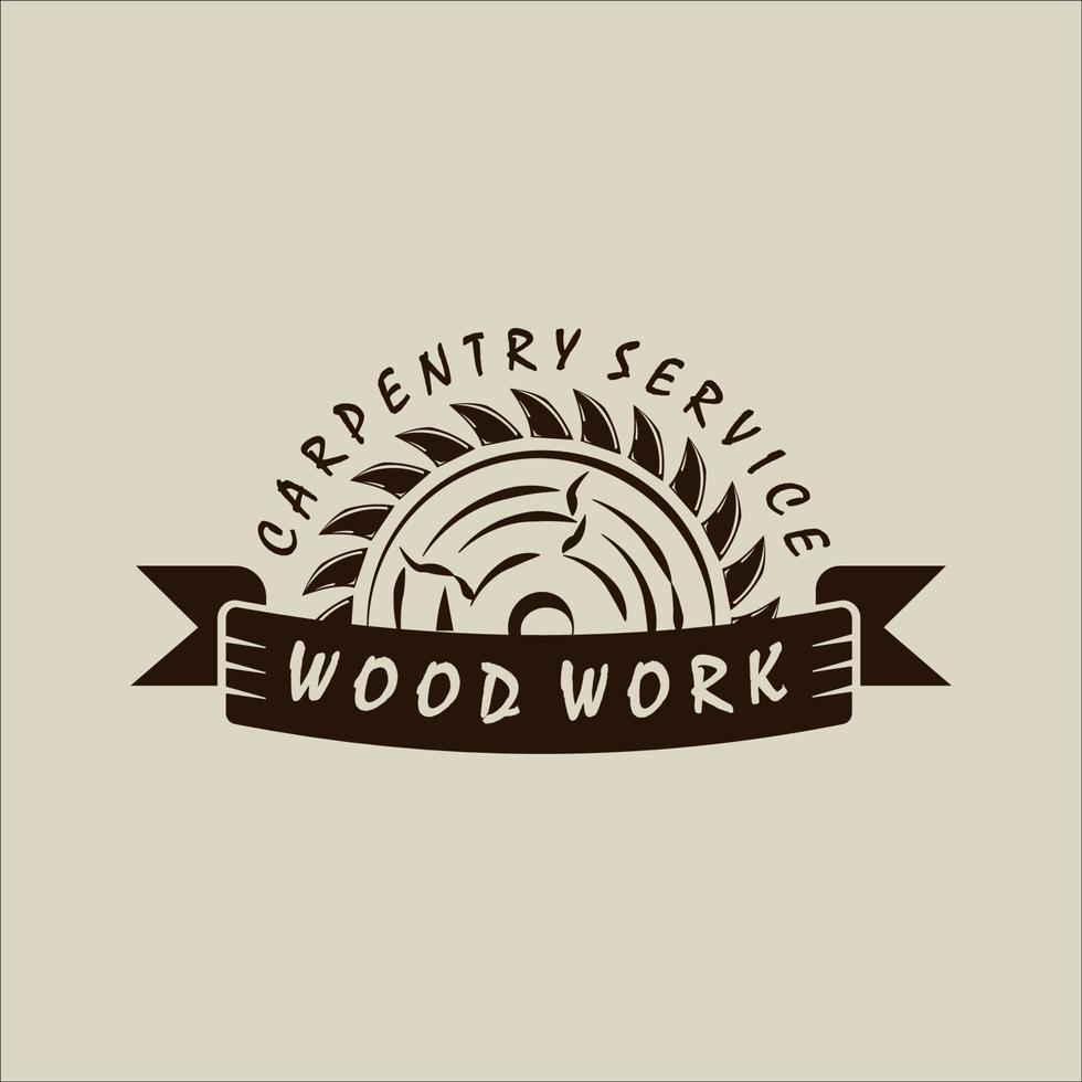 logotipo de serraria de carpinteiro vetor vintage ilustração vintage modelo ícone design gráfico