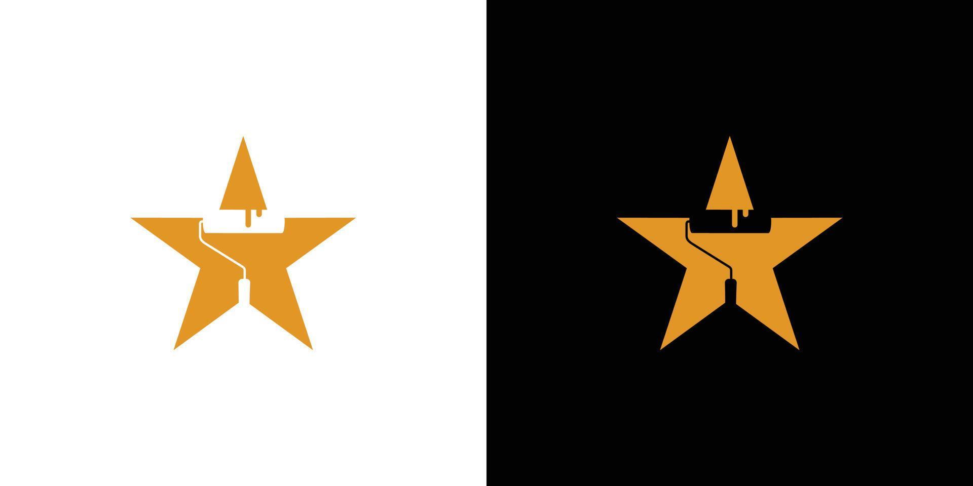 design de logotipo de estrela de pintura moderno e atraente vetor