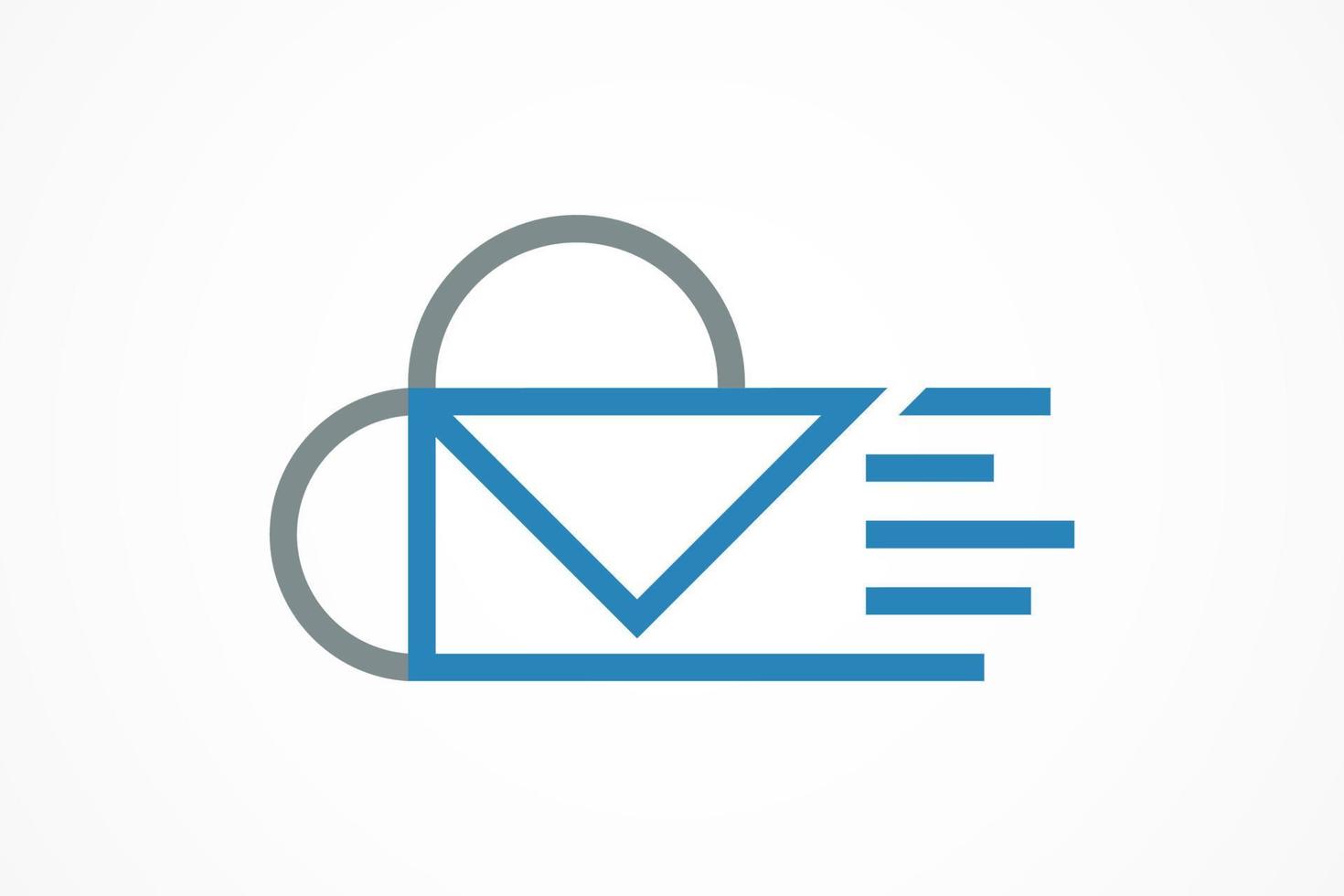 logotipo de nuvem de e-mail rápido vetor