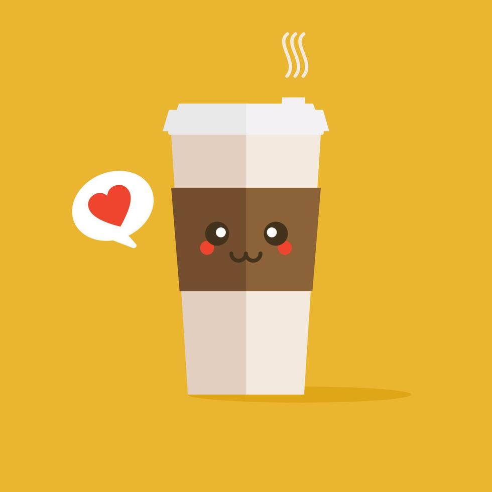 um ícone de xícara de café com logotipo de grãos de café, design plano de ilustração vetorial. vetor
