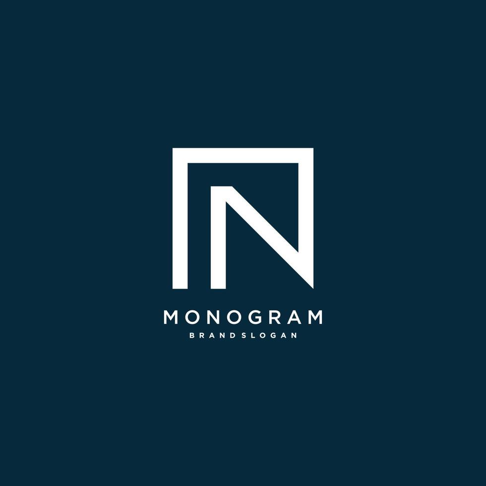 logotipo da carta do monograma com n inicial com o conceito criativo premium vector parte 7