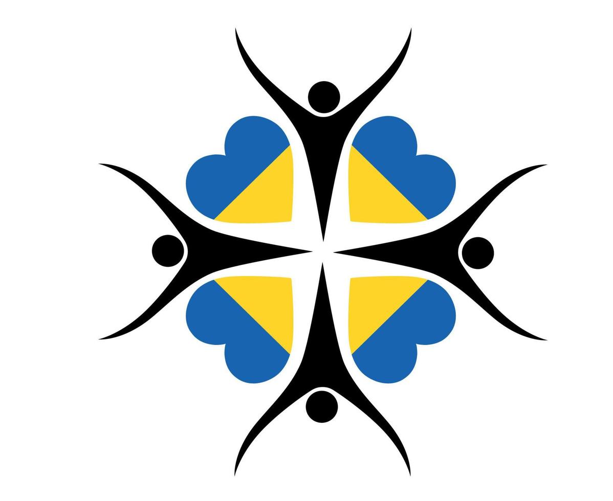 ucrânia bandeira coração emblema símbolo europa nacional abstrato ilustração vetorial design vetor