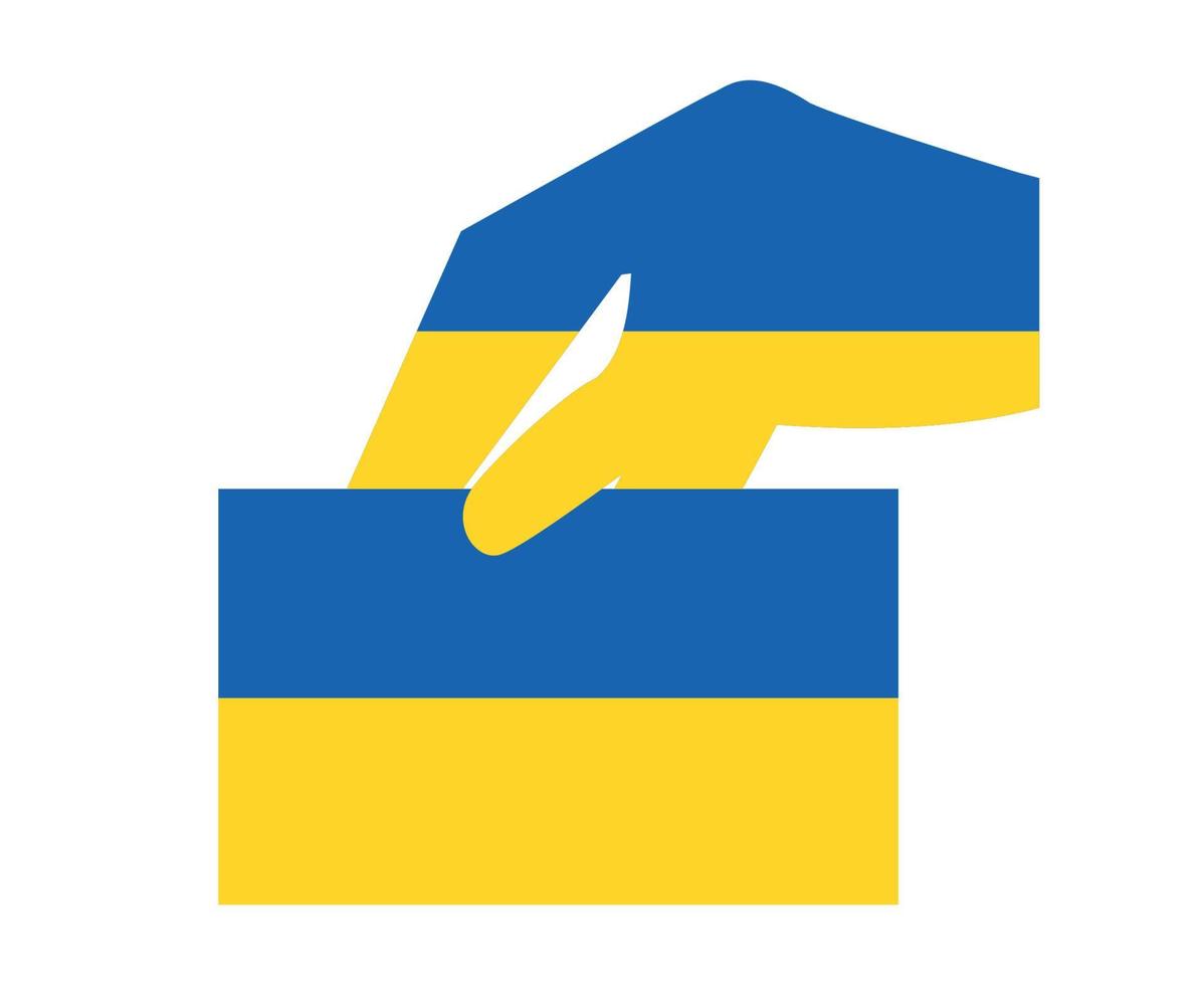 bandeira da ucrânia e emblema de mão símbolo abstrato europa nacional ilustração vetorial design vetor