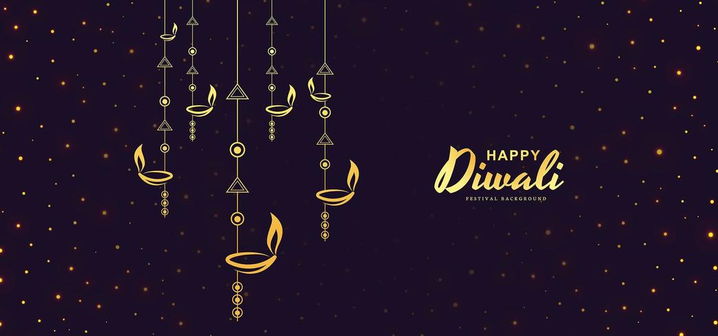 Cartão para feliz noite de comemoração do festival de diwali vetor