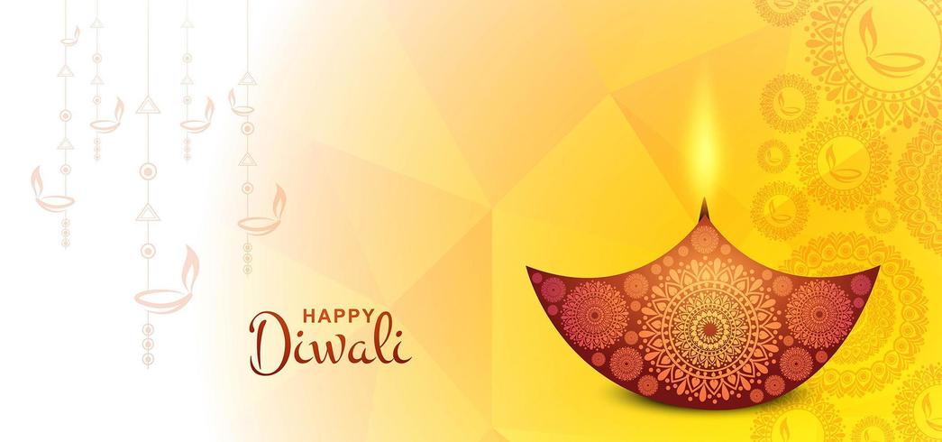 Feliz Diwali papel de parede modelo de design ilustração criativa vetor