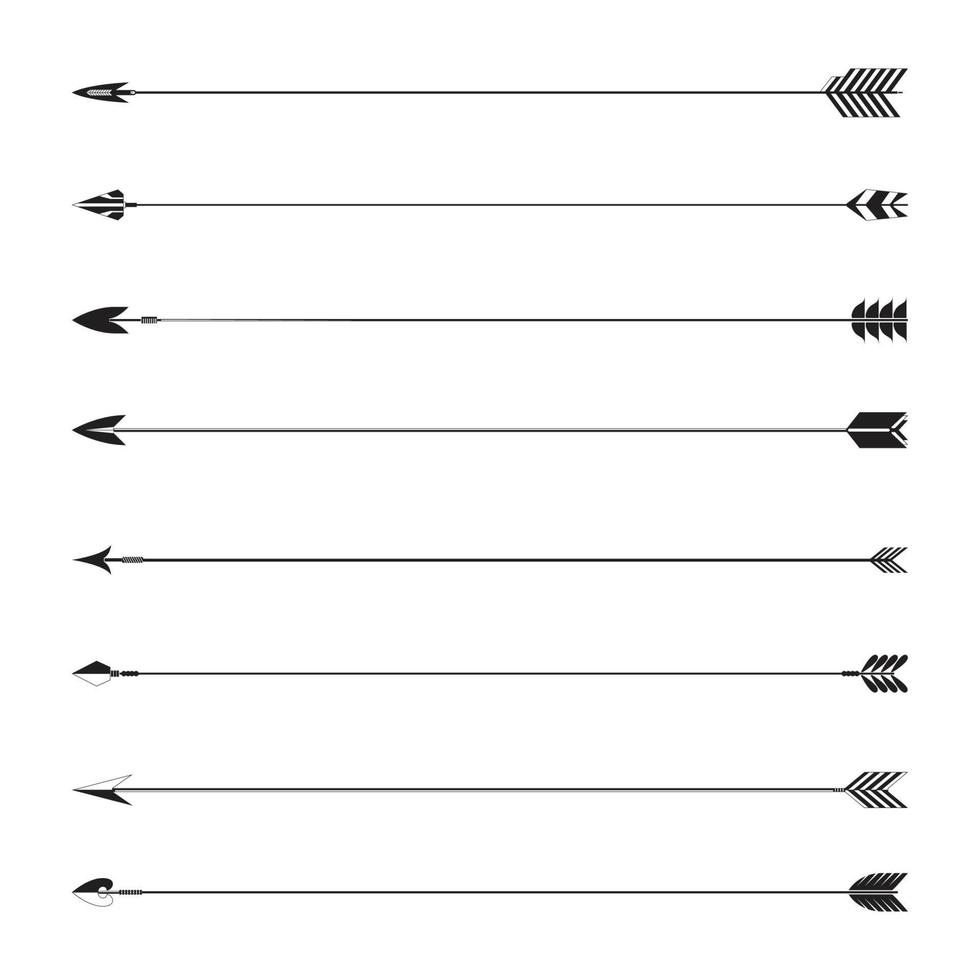 ilustração vetorial de conjunto de arco de flecha vetor