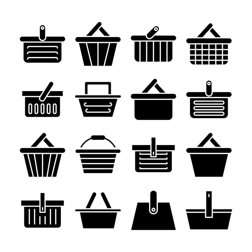 conjunto de vetores de ícones de cesta