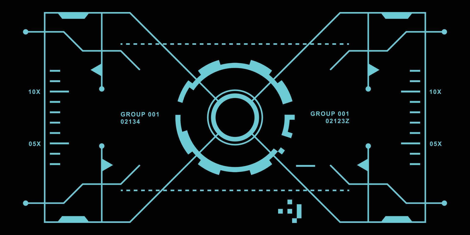 hud display futurista com detalhes. tela do monitor de ficção científica. ilustração vetorial para fundo moderno. interface de usuário de alta tecnologia. vetor