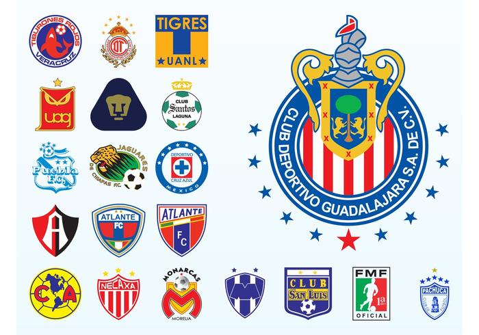 Logos de futebol mexicano vetor