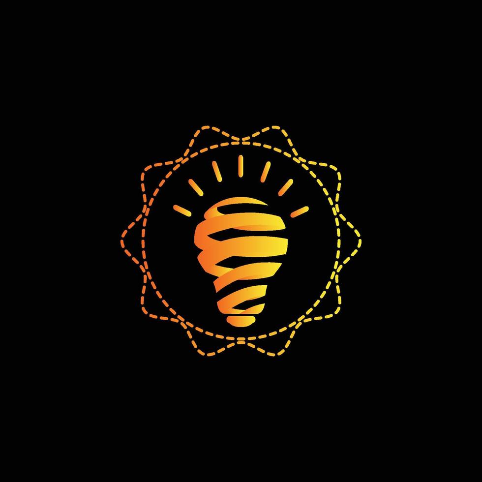 design de logotipo de lâmpada elétrica de ideia criativa vetor