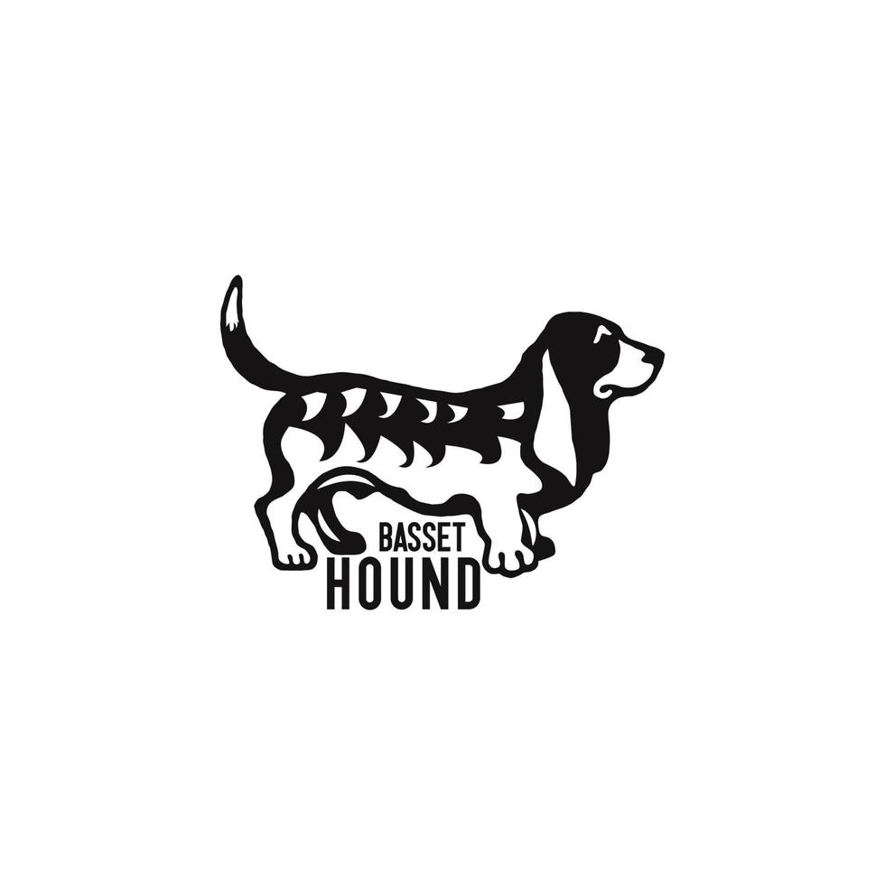 design de vetor de logotipo de basset hound criativo