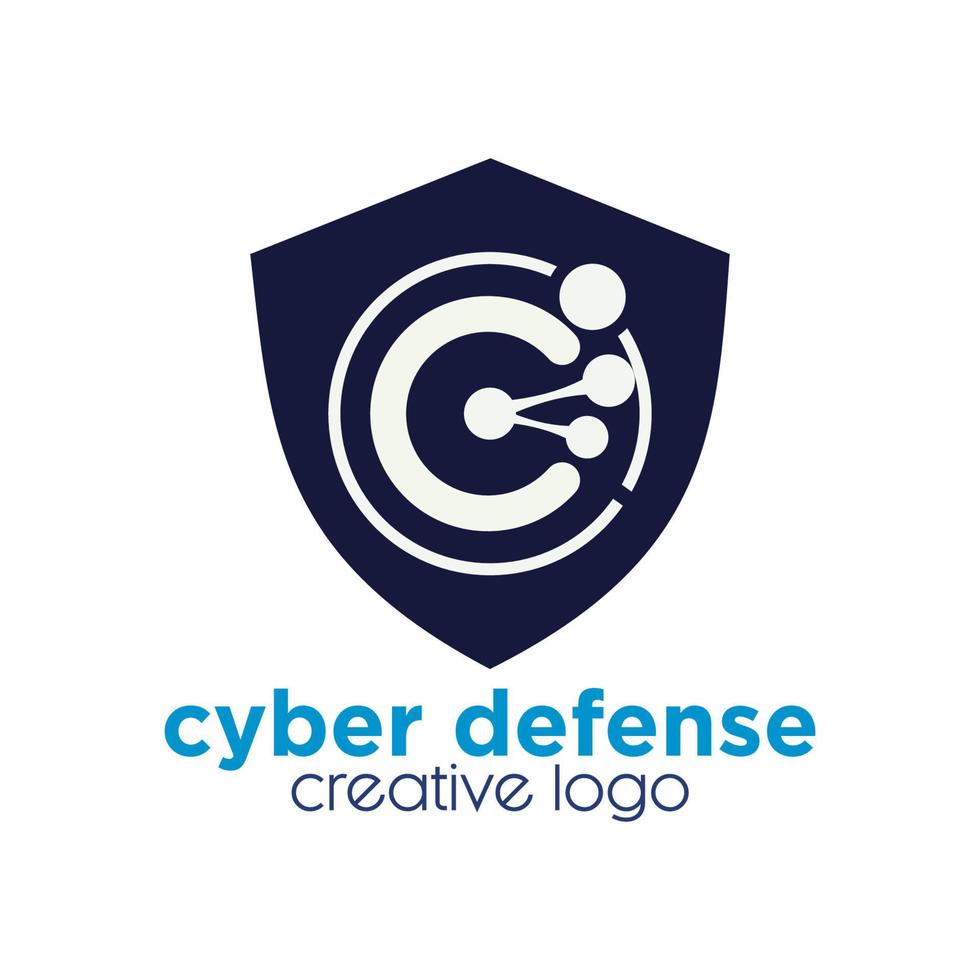 vetor exclusivo de logotipo criativo de defesa cibernética