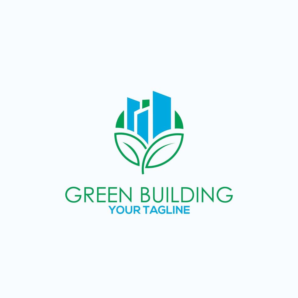 modelo de design de logotipo de vetor de torre de construção ecológica