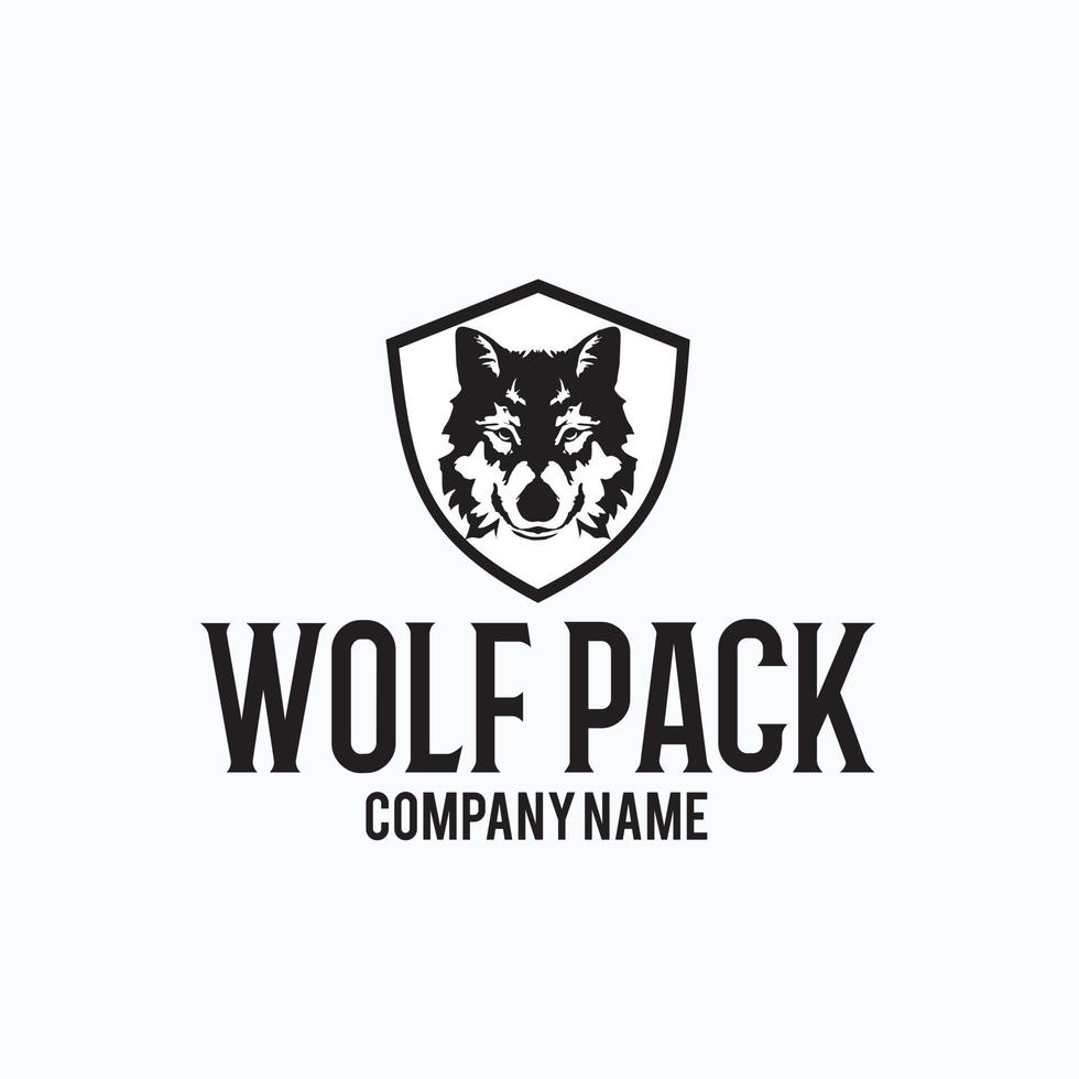 inspiração de design de logotipo exclusivo wolf pack vetor