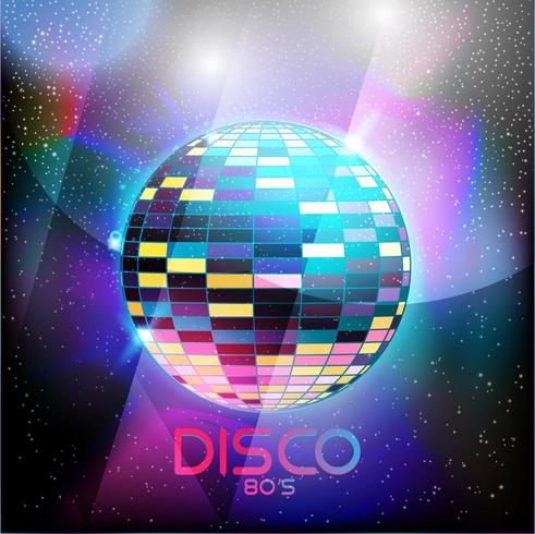 Estilo retro dos anos 80 design disco neon vetor