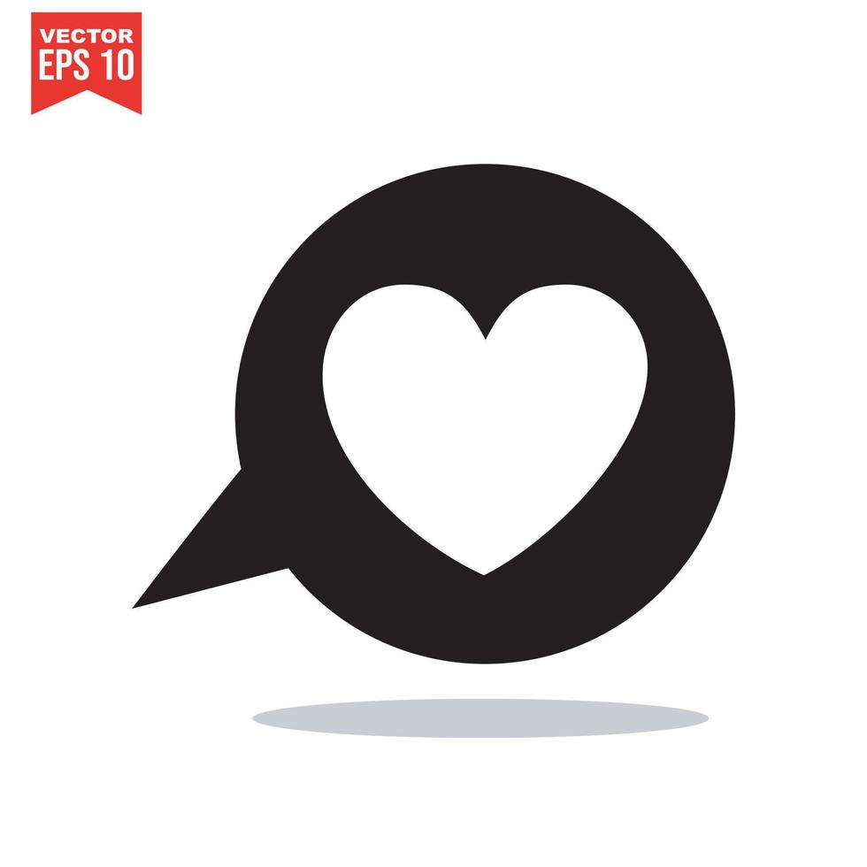 ícone de coração negro sobre fundo branco. amo a ilustração do coração do logotipo. vetor