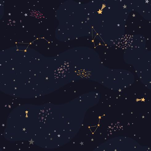 Fundo de espaço com estrelas brilhando vetor