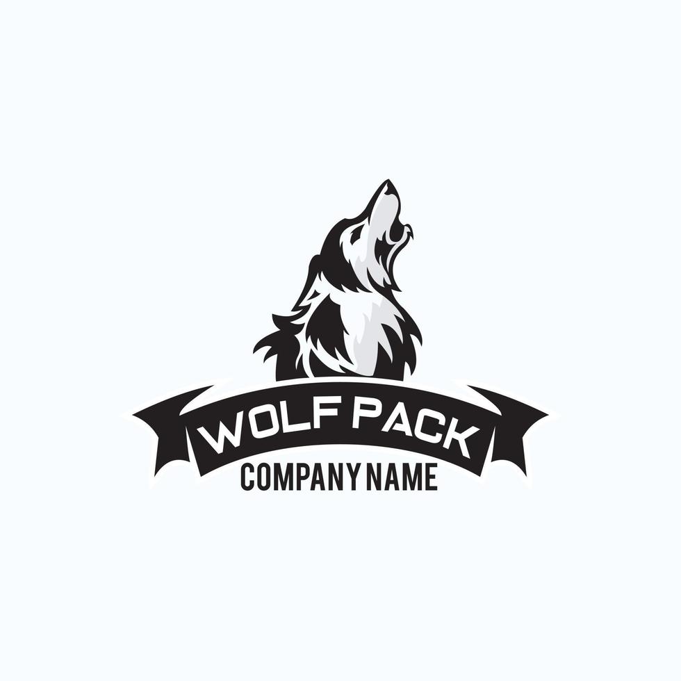 inspiração de design de logotipo exclusivo wolf pack vetor