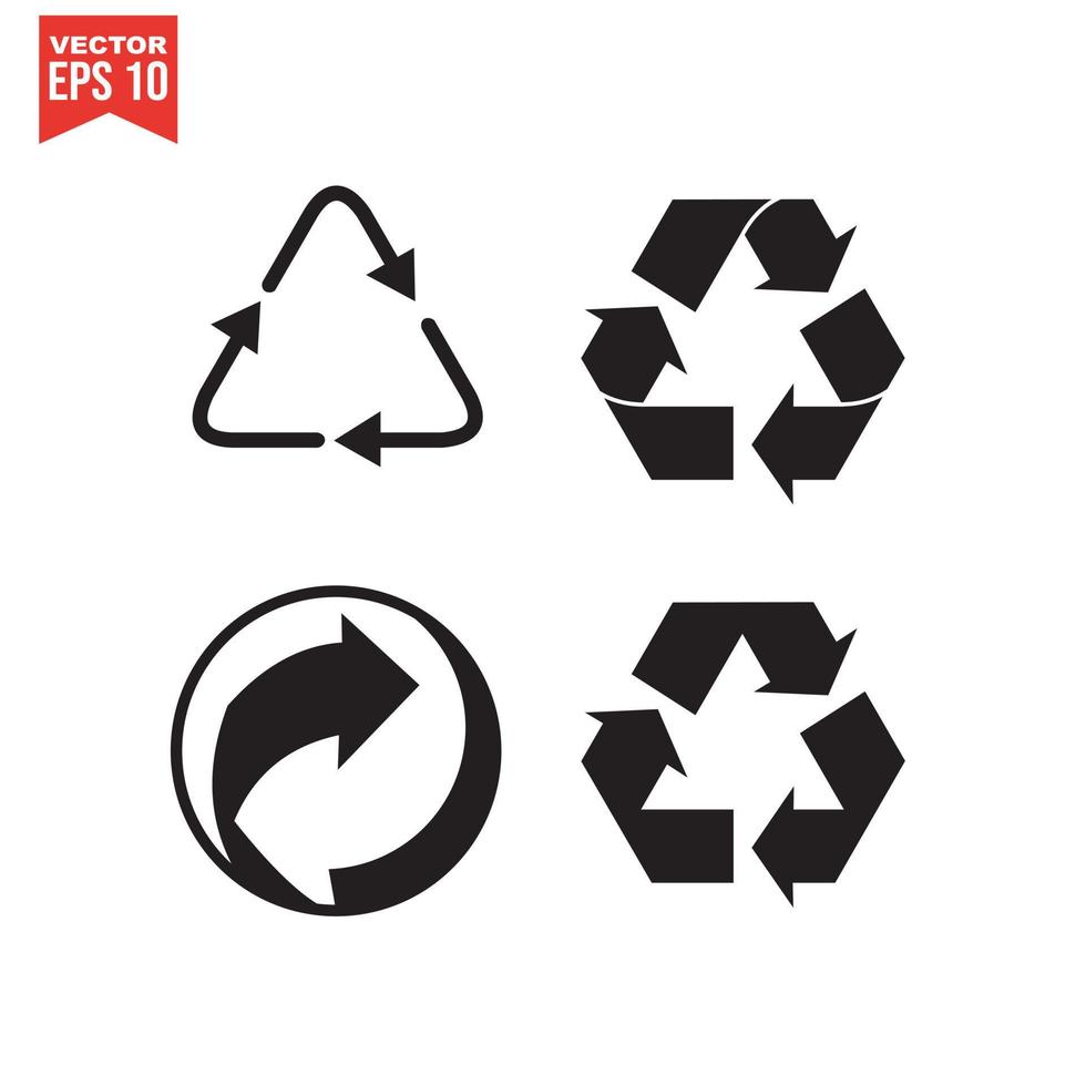 recicle o ícone, recicle o vetor de ícone, em estilo moderno plano isolado no fundo branco. reciclar a imagem do ícone, reciclar a ilustração do ícone