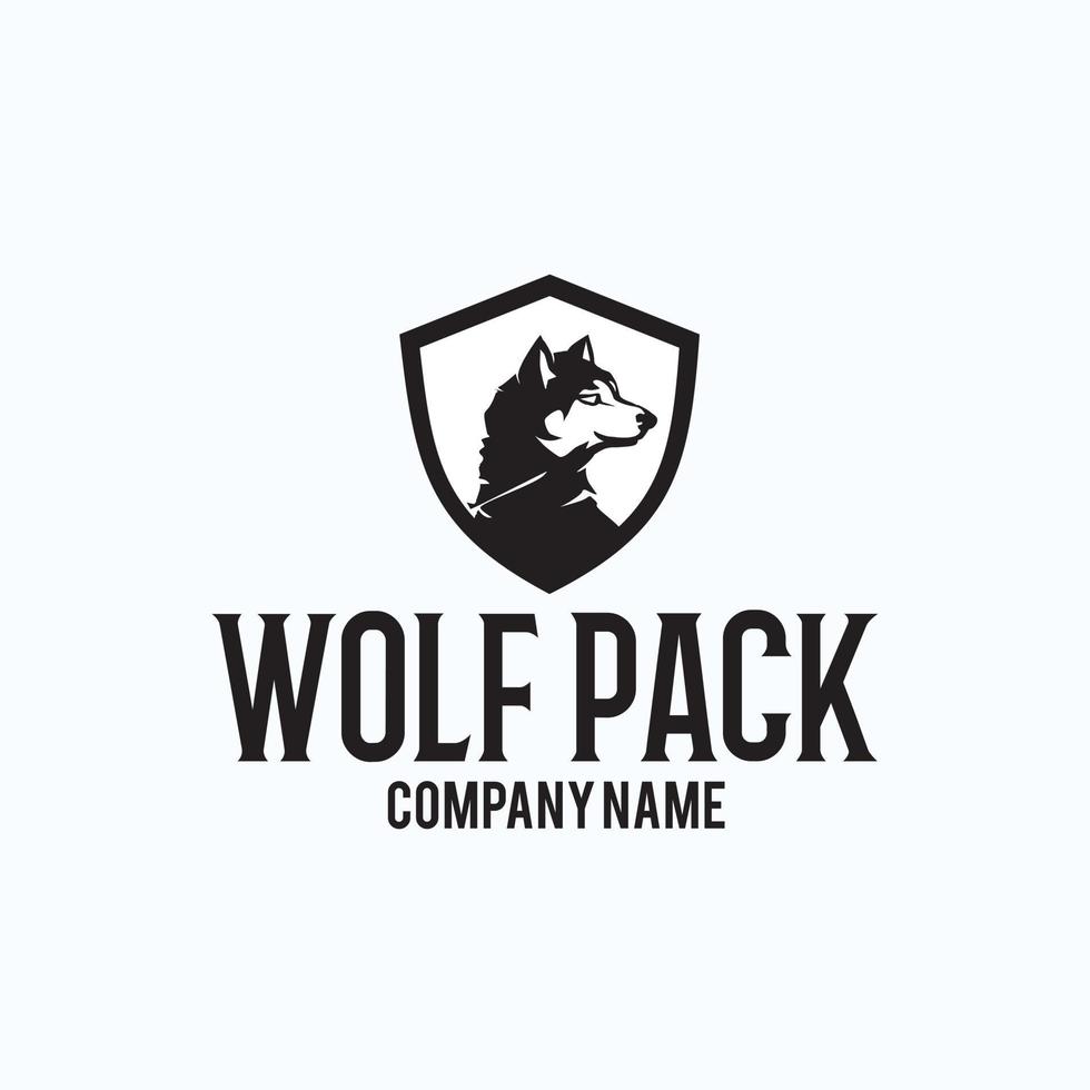 inspiração de design de logotipo exclusivo wolf pack vetor