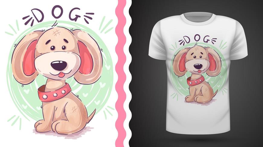 Cão de peluche engraçado - ideia para imprimir t-shirt vetor