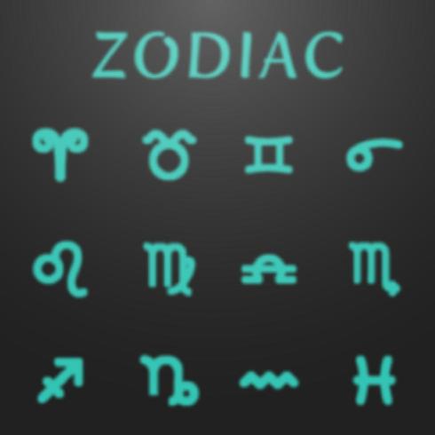 Conjunto de signos do zodíaco astrologia brilhante vetor