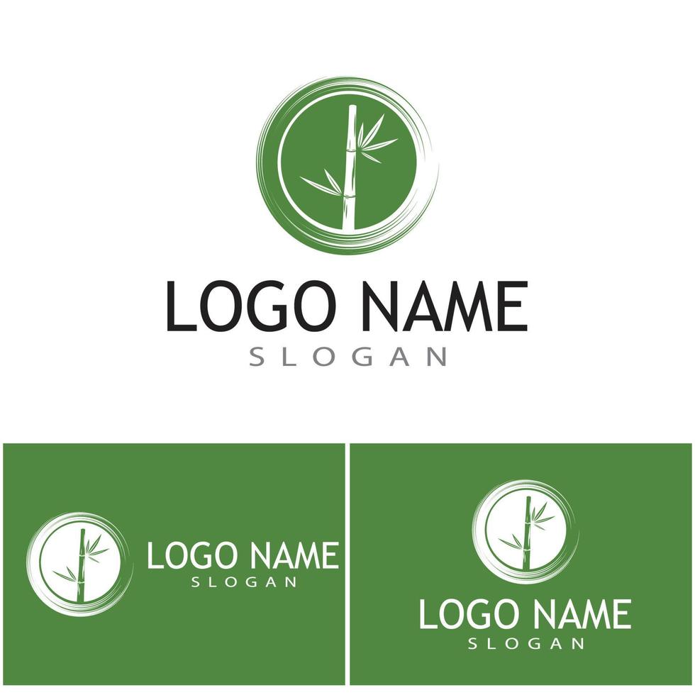 modelo de logotipo de bambu ilustração vetorial ícone design vetor