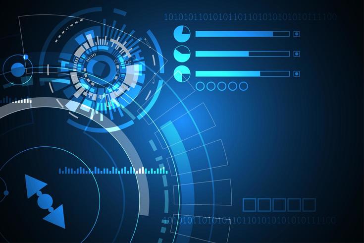 Abstrato tecnologia digital formas e linhas de exibição vetor