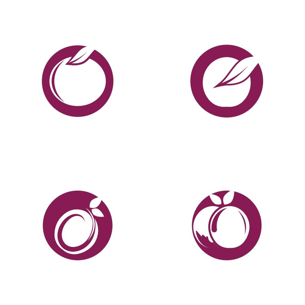 modelo de design de ícone de vetor de logotipo de ameixa