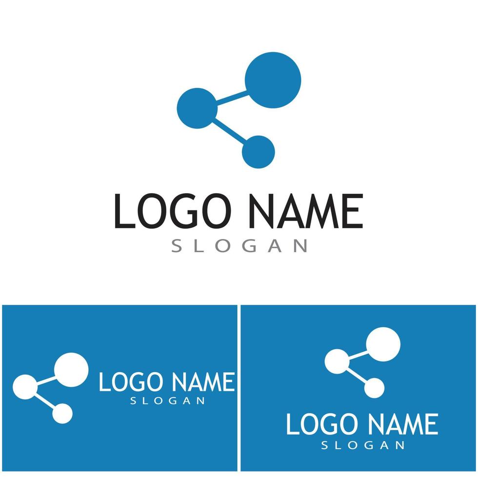 molécula símbolo logotipo modelo ilustração vetorial design vetor