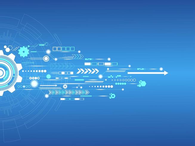 Projeto abstrato da tecnologia com engrenagens e formas geométricas vetor