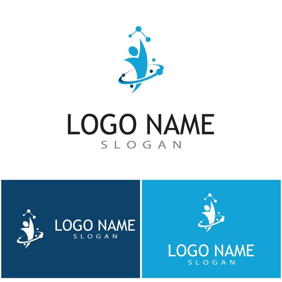 molécula símbolo logotipo modelo ilustração vetorial design vetor