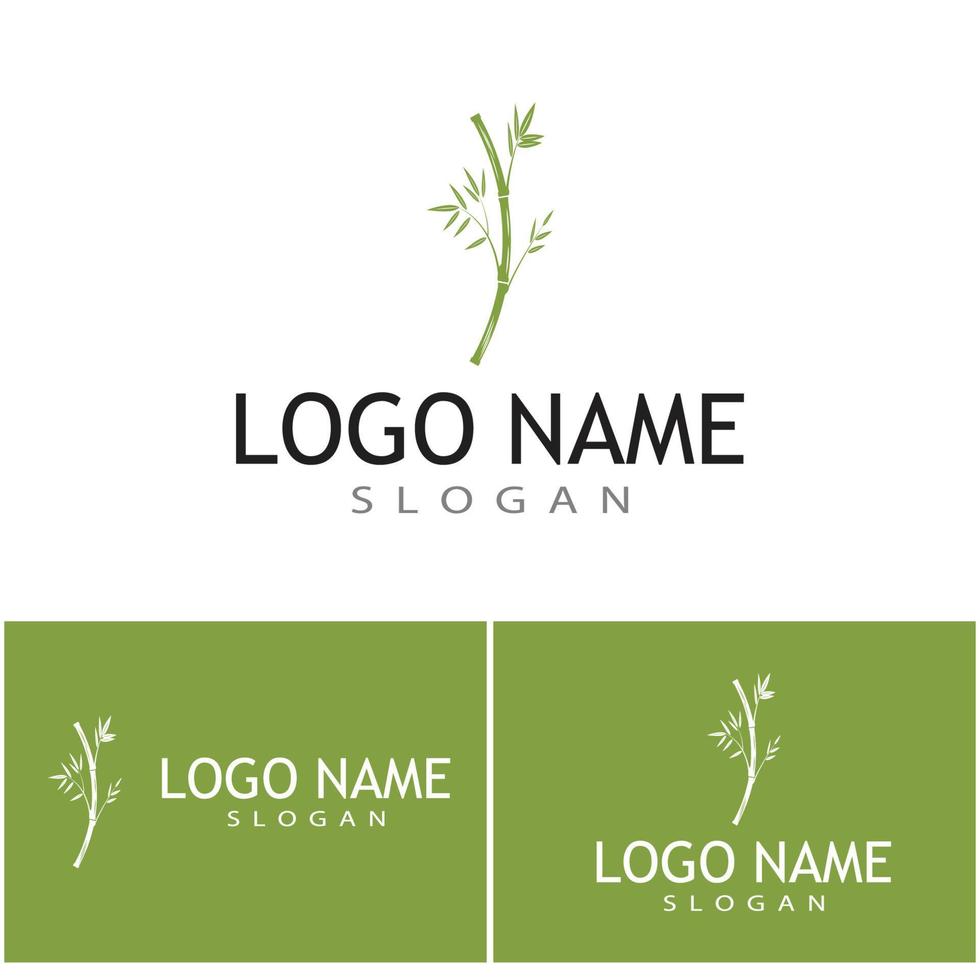 modelo de logotipo de bambu ilustração vetorial ícone design vetor