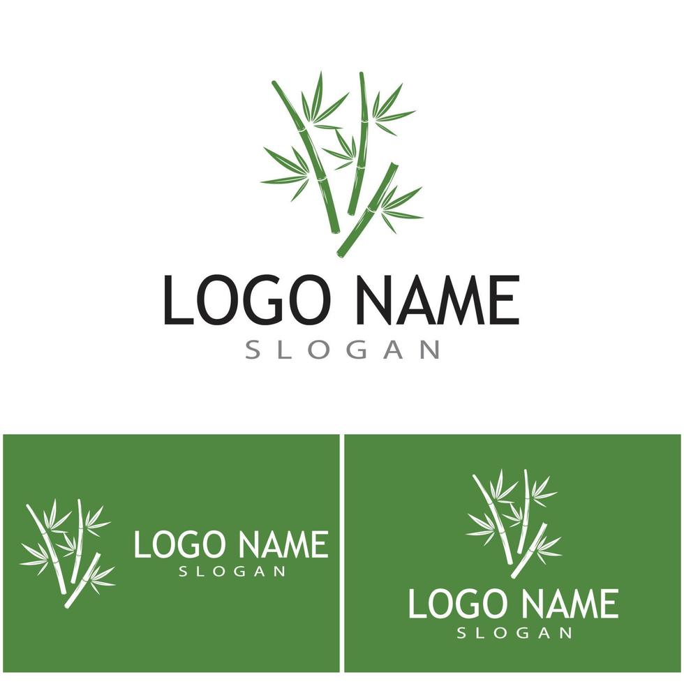 modelo de logotipo de bambu ilustração vetorial ícone design vetor