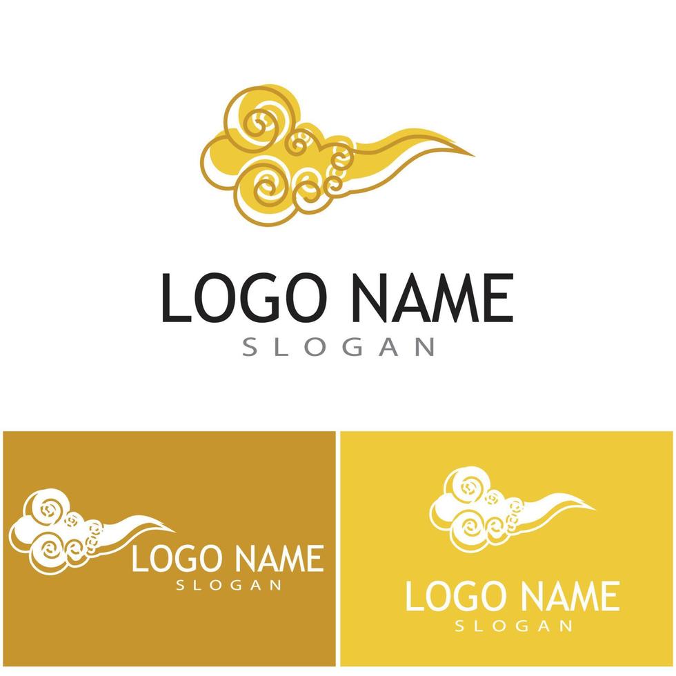 nuvens chinesas logotipo modelo vetor símbolo design