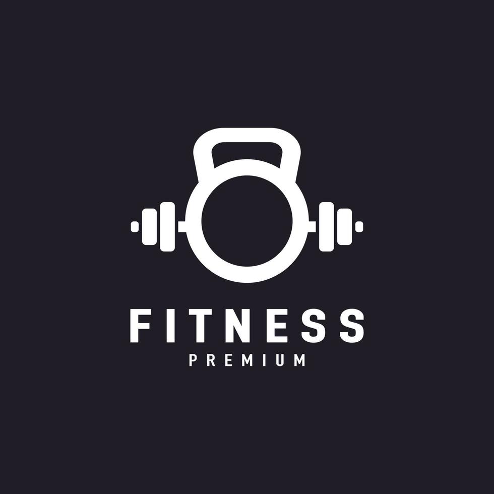 inspiração de design de logotipo de haltere de ginásio de fitness vetor