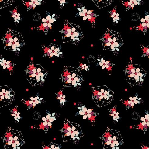 teste padrão floral com formas geométricas vetor