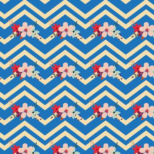 design de padrão floral chevron vetor