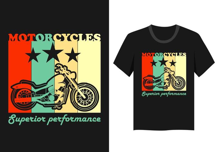 design de camiseta de moto vintage vetor