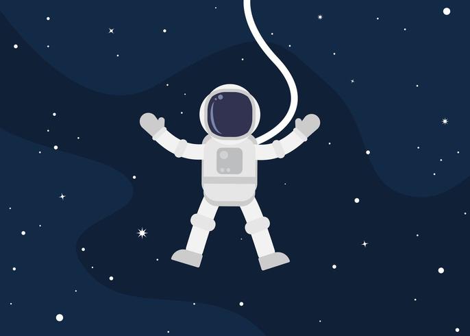 Desenho de astronauta flutuando no espaço vetor