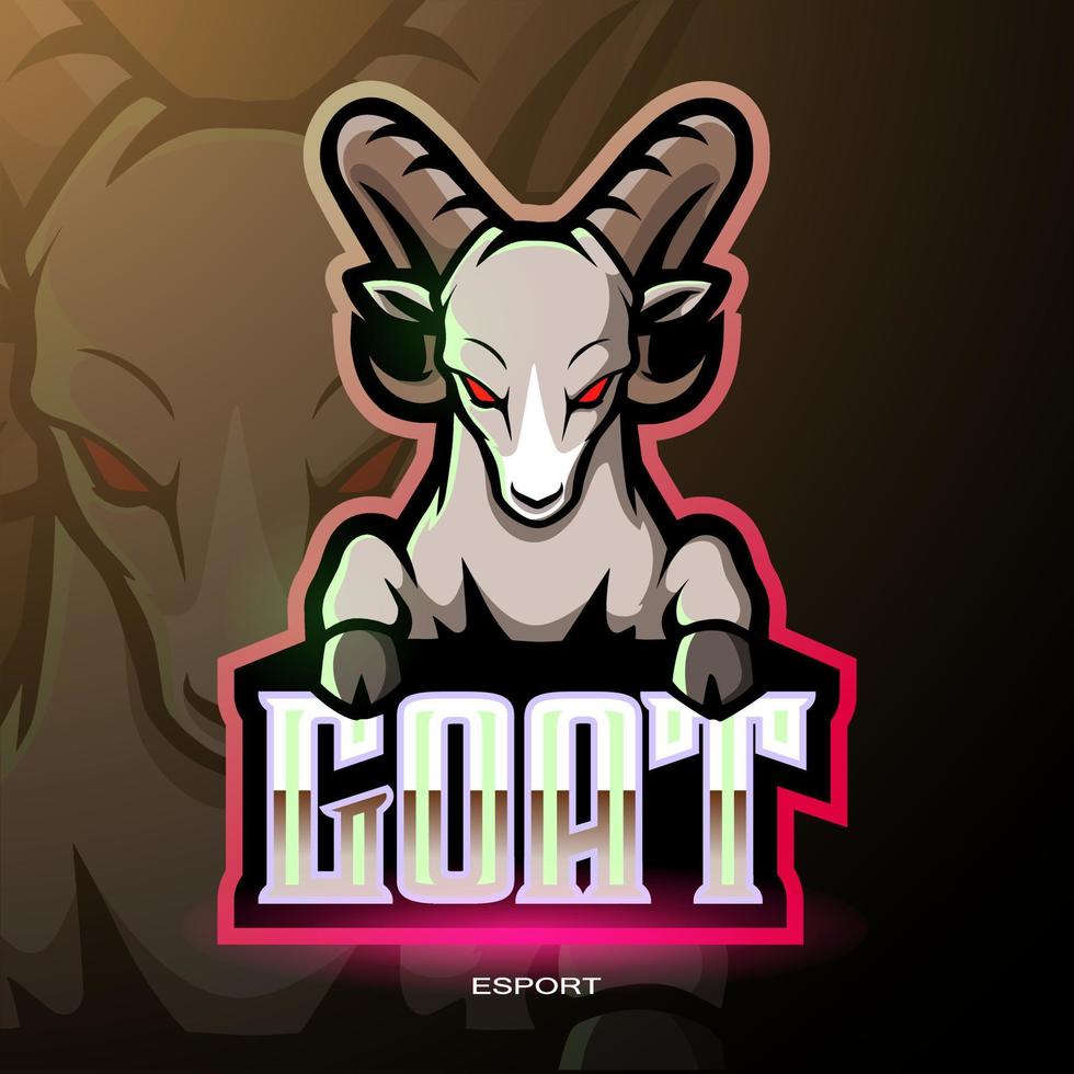 design de logotipo esport de mascote de cabra vetor