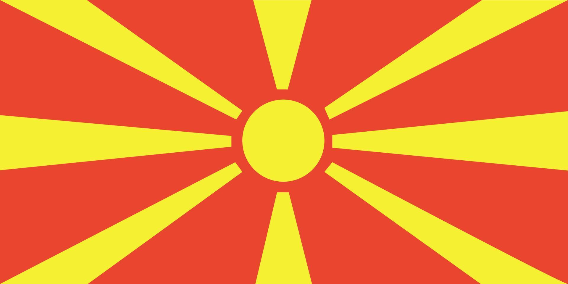 bandeira da macedônia. cores e proporções oficiais. bandeira nacional da macedônia. vetor