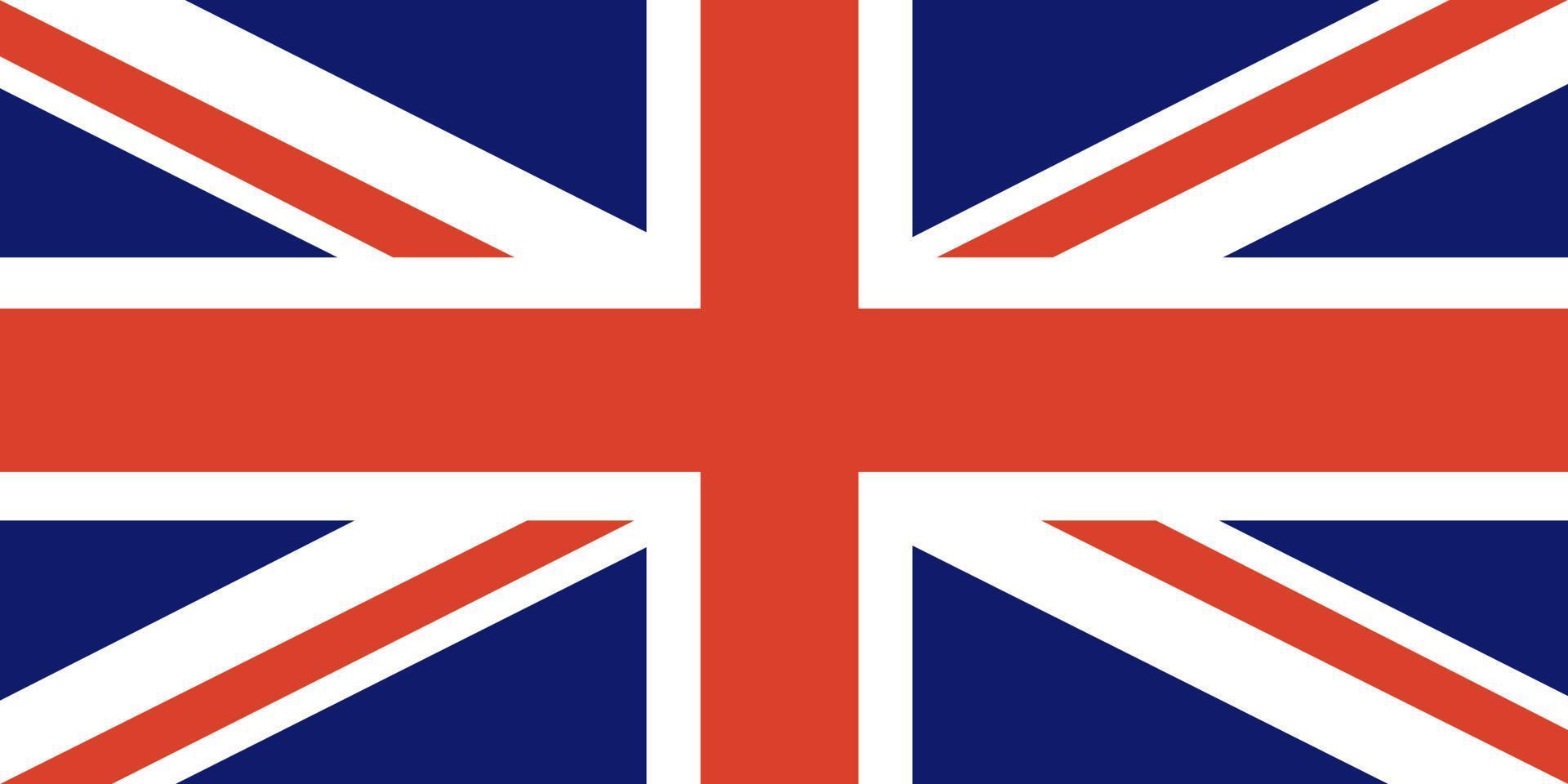 Reino Unido da Grã-Bretanha e bandeira da Irlanda do Norte. bandeira da Grã-Bretanha. cores e proporções oficiais. bandeira nacional da grã-bretanha. vetor