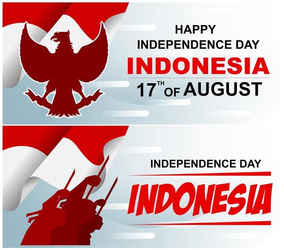Dia da independência Indonésia banner fundo vetor