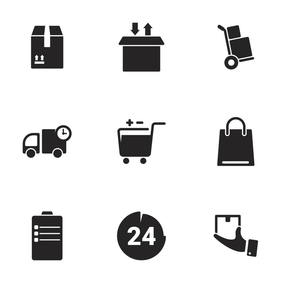ícones para o produto de logística e entrega de tema. fundo branco vetor