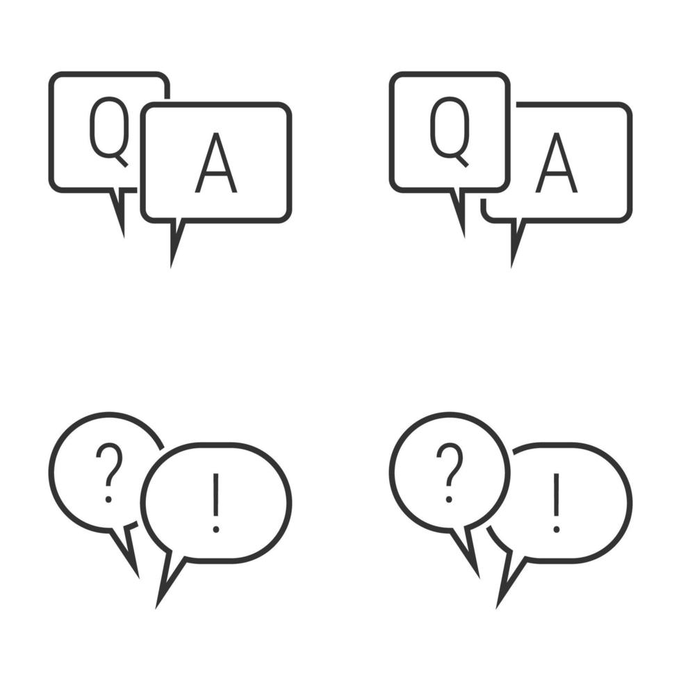 ícones de perguntas e respostas vetor