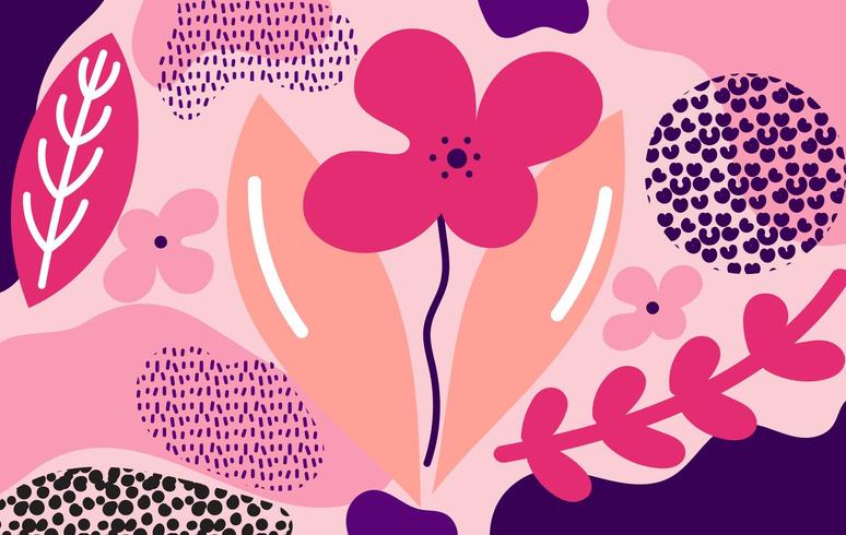 Design floral rosa abstrato moderno vetor
