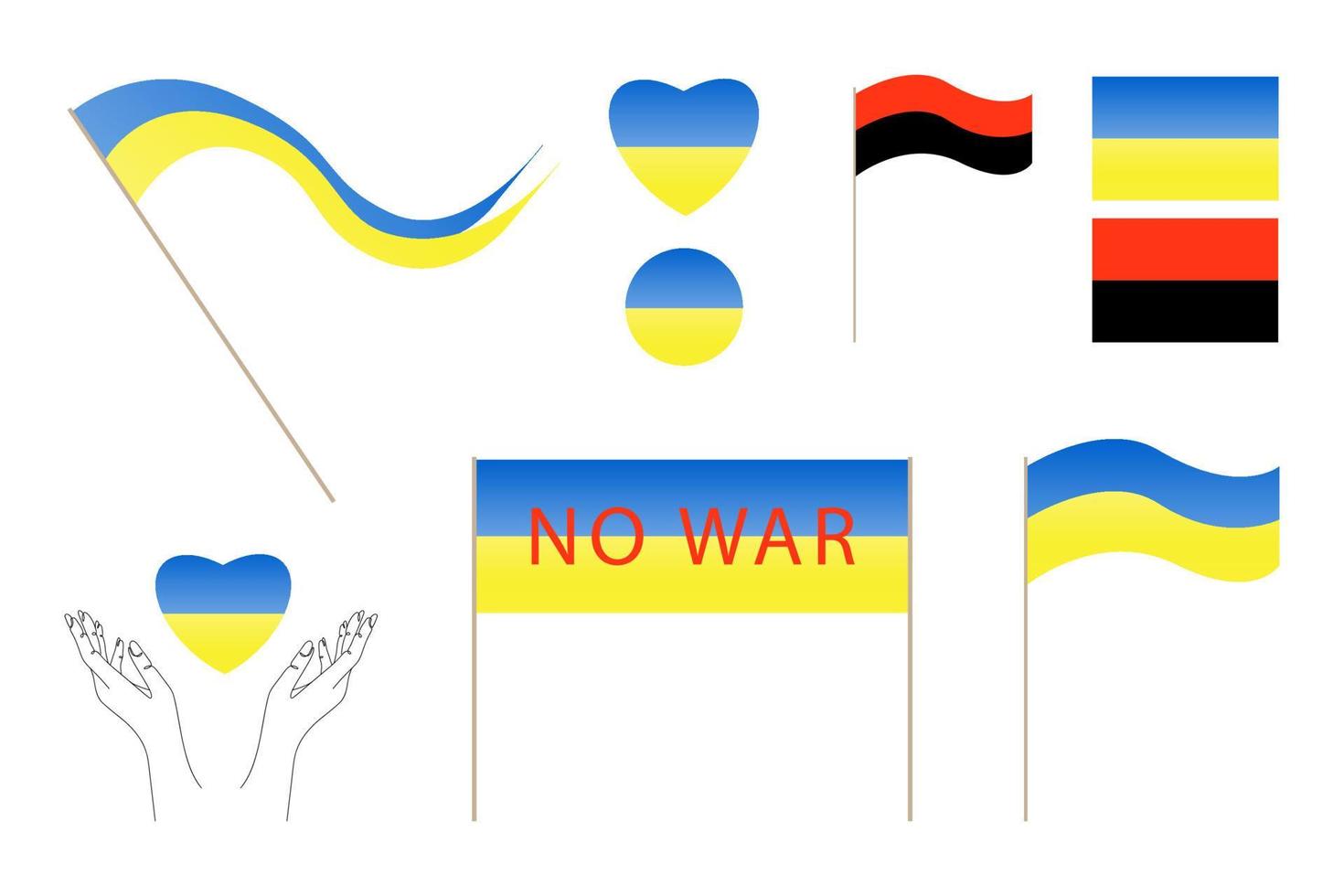 conjunto de bandeiras ucranianas. ilustração vetorial. vetor