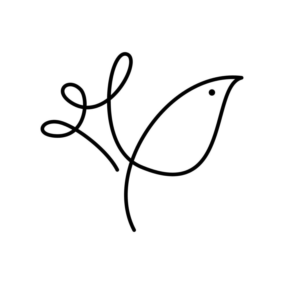 design de ícone de linha de pássaro vetor