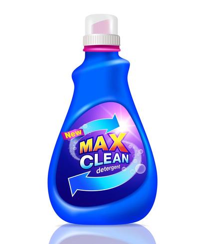 Detergente para a roupa limpeza garrafa mock up vetor